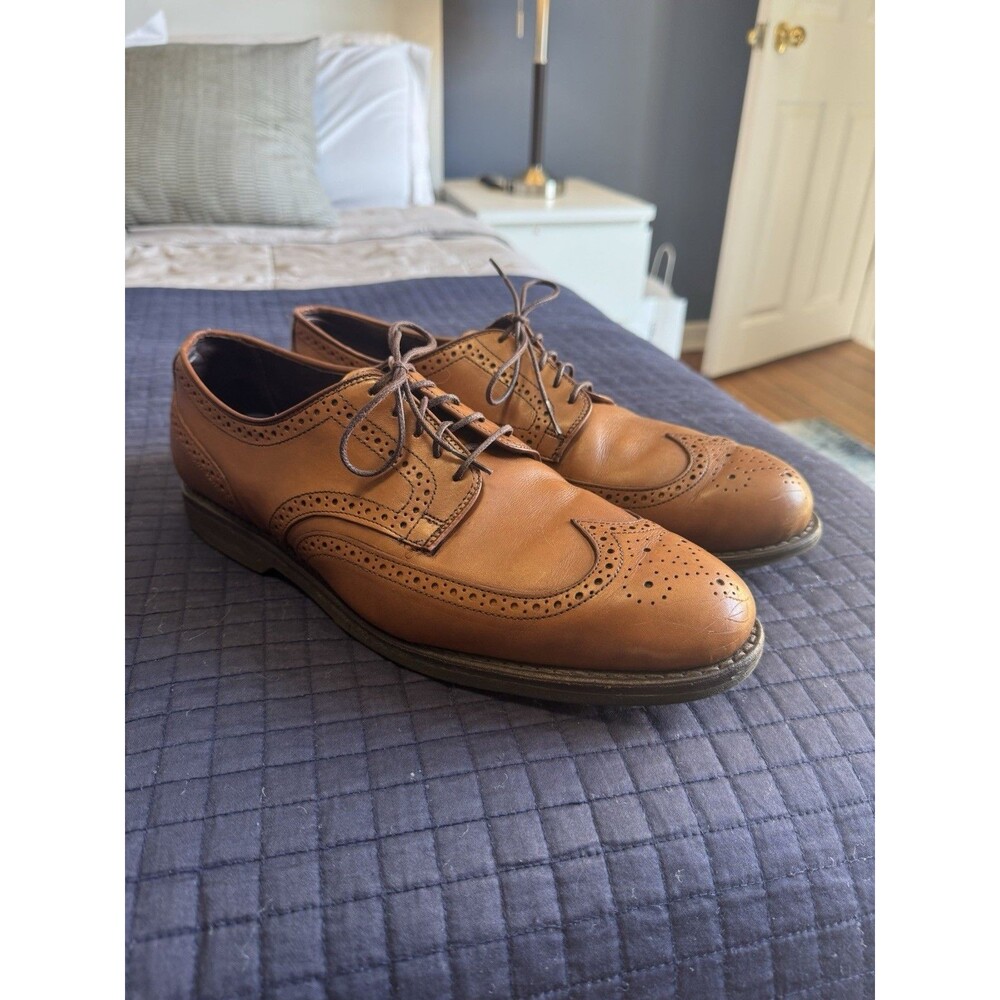 Allen Edmonds Shoes Mens 11.5D Brown Leather Wingtip Brogue Oxford Road Warriors